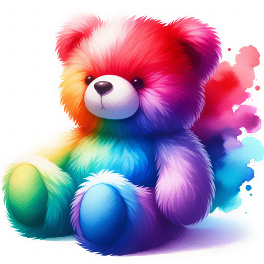 Rainbow Bear - Full Round Drill Diamond Painting 30*30CM