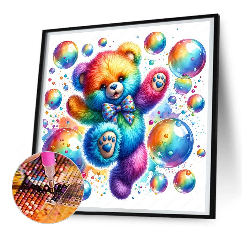 Rainbow Bear - Full Round Drill Diamond Painting 30*30CM