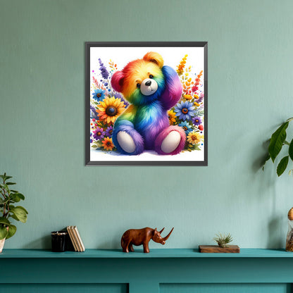 Rainbow Bear - Full Round Drill Diamond Painting 30*30CM