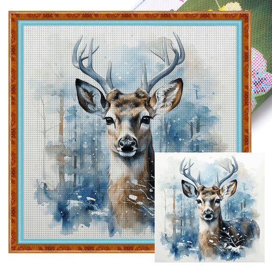 Deer - 11CT Stamped Cross Stitch 40*40CM