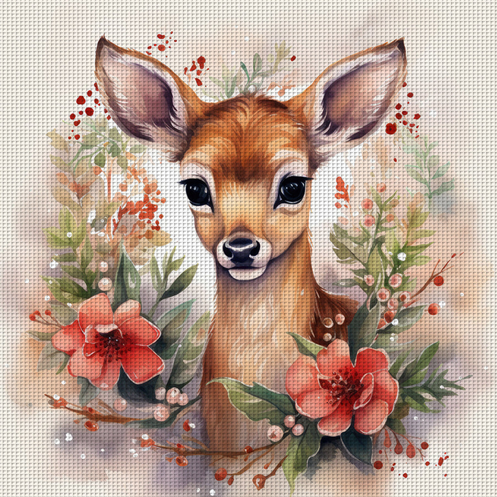 Deer - 11CT Stamped Cross Stitch 40*40CM