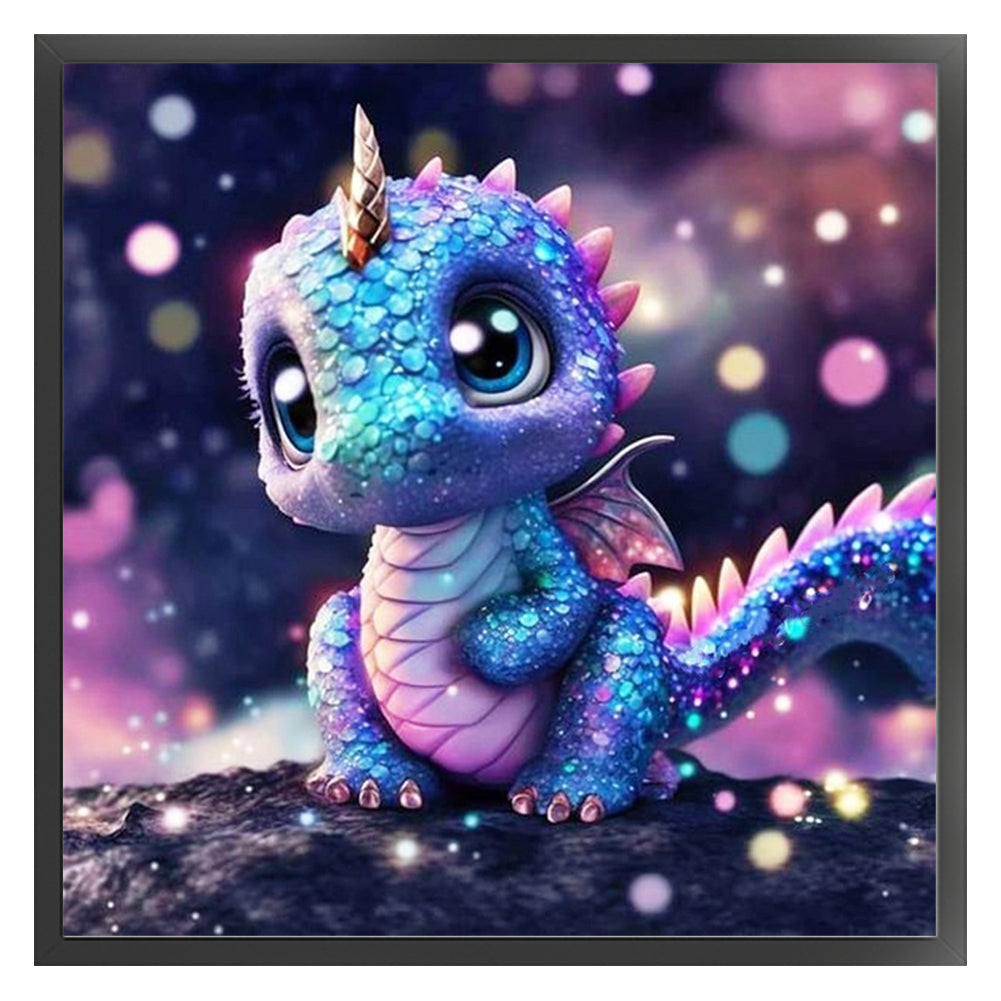 Cute Little Colorful Dragon - 11CT Stamped Cross Stitch 40*40CM