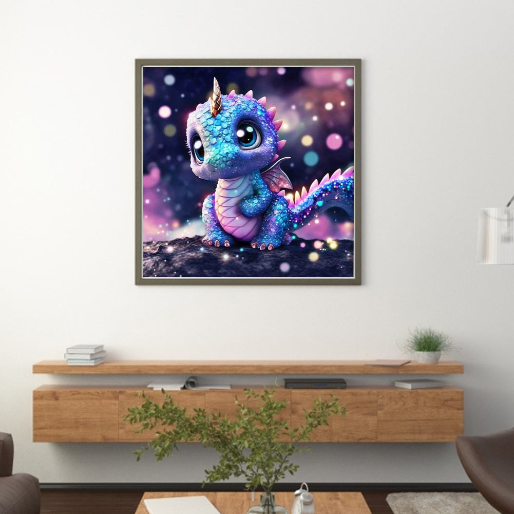 Cute Little Colorful Dragon - 11CT Stamped Cross Stitch 40*40CM