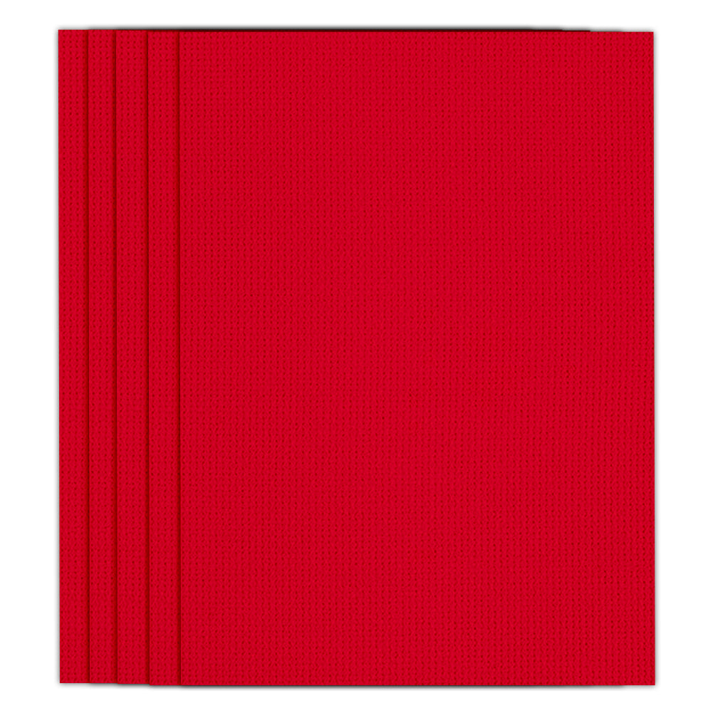 5 Pcs Red Cross Stitch Cloth 11 Count Classic Embroidery Fabric (11.8x15.7in)