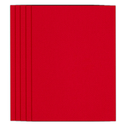 5 Pcs Red Cross Stitch Cloth 11 Count Classic Embroidery Fabric (11.8x15.7in)