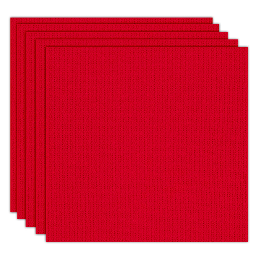 5 Pcs 14 Count Red Cross Stitch Cloth Classic Embroidery Fabric (11.8x11.8in)