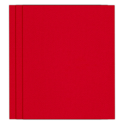 3 Pcs 14 Count Red Cross Stitch Cloth Classic Embroidery Fabric (19.7x23.6in)