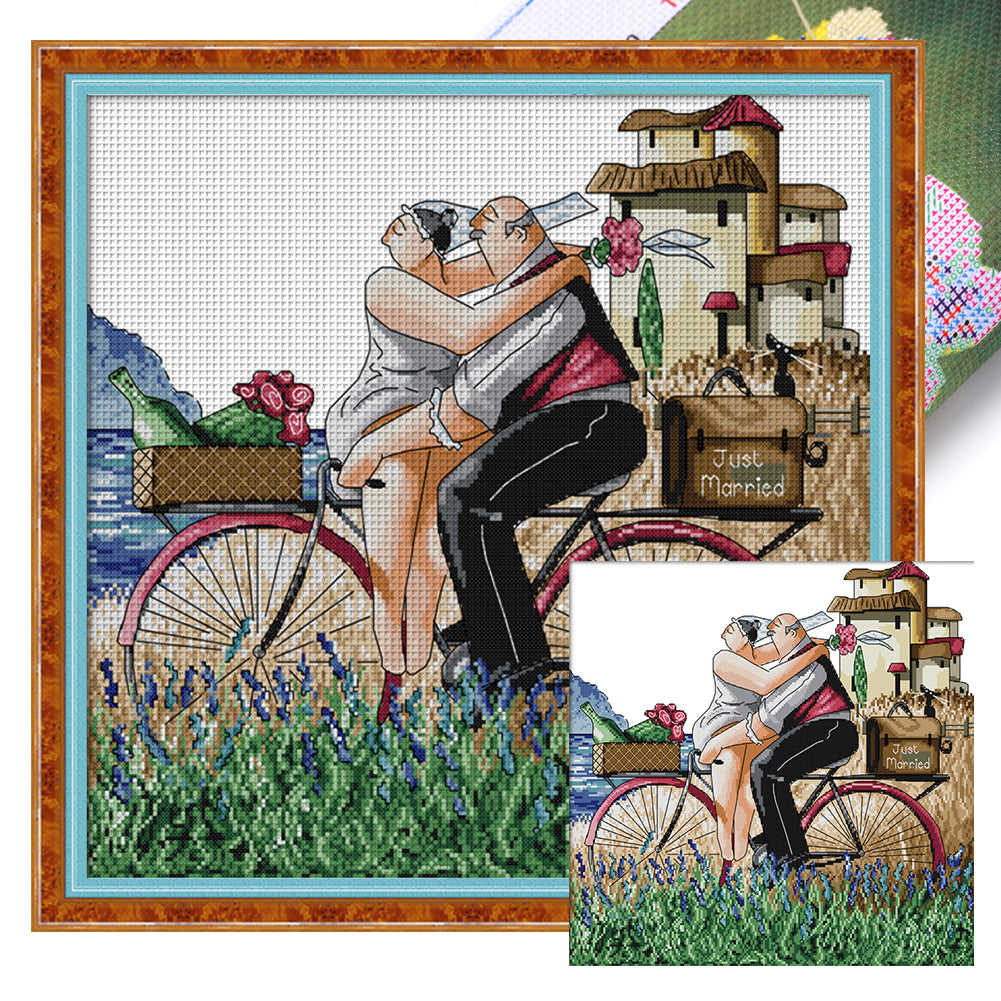 We Got Married - 14CT Stamped Cross Stitch 44*43CM(Joy Sunday)