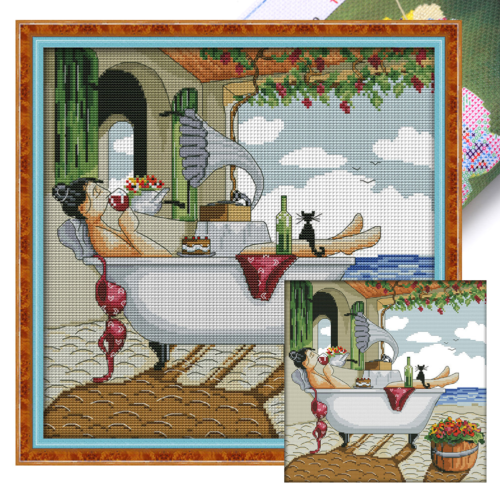 Savor Life(3) - 14CT Stamped Cross Stitch 35*35CM(Joy Sunday)