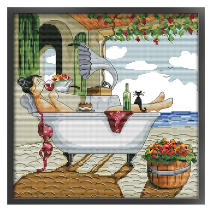 Savor Life(3) - 14CT Stamped Cross Stitch 35*35CM(Joy Sunday)