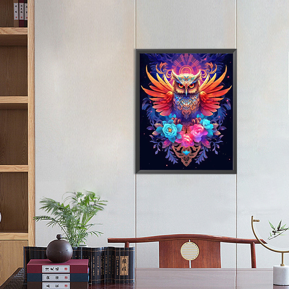 Owl - Full Round Drill Diamond Painting 40*50CM