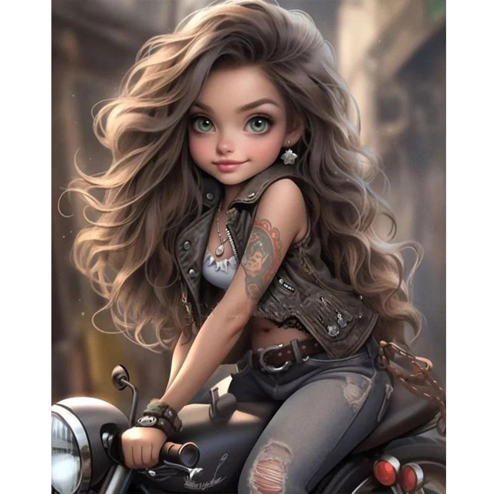 Sweet Cool Girl - Full Round Drill Diamond Painting 40*50CM