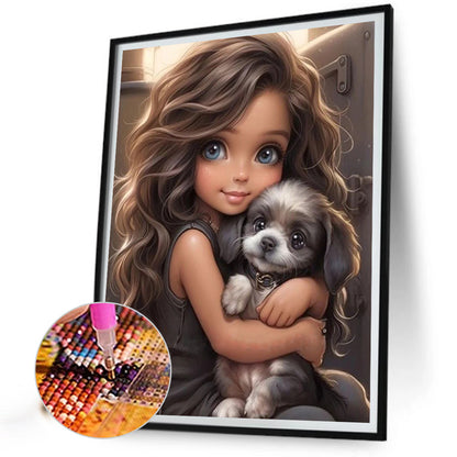 Sweet Cool Girl - Full Round Drill Diamond Painting 40*50CM