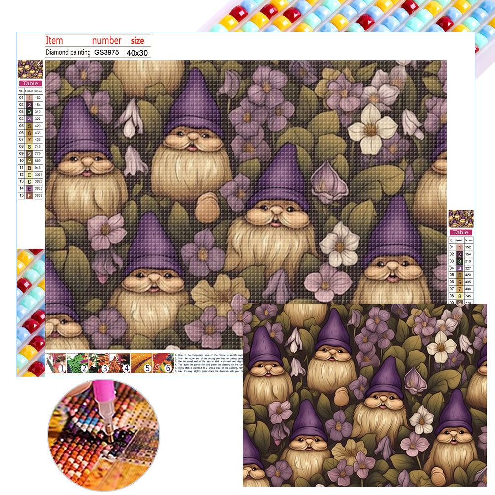 Purple Hat Goblin - Full Square Drill Diamond Painting 40*30CM