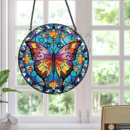 Acrylic Butterfly Single-Sided Diamond Painting Hanging Pendant (19.5x19.5cm