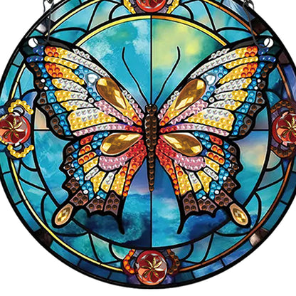 Acrylic Butterfly Single-Sided Diamond Painting Hanging Pendant (19.5x19.5cm