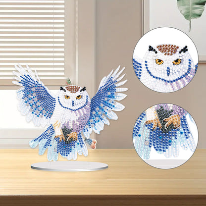 Acrylic Diamond Painting Desktop Ornament for Home Office Desktop Decor (Owl)