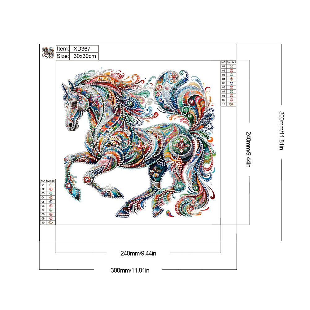 Gorgeous Horse - Special Shaped Drill Diamond Painting 30*30CM