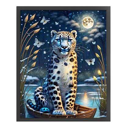 Leopard Under The Moon - 11CT Stamped Cross Stitch 50*60CM