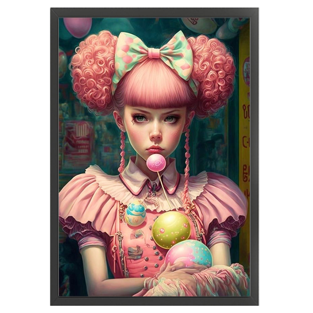 Cartoon Girl - 11CT Stamped Cross Stitch 40*60CM