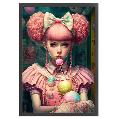 Cartoon Girl - 11CT Stamped Cross Stitch 40*60CM