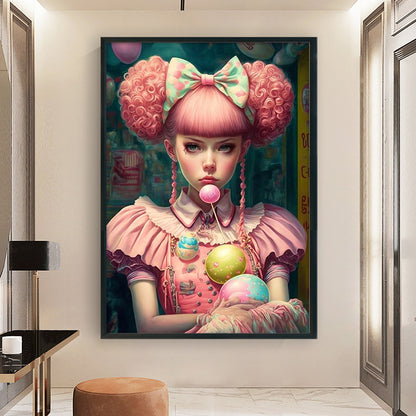 Cartoon Girl - 11CT Stamped Cross Stitch 40*60CM