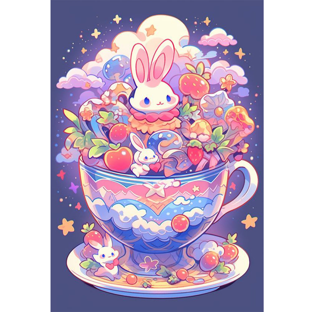 Bunny In Teacup - 11CT Stamped Cross Stitch 40*60CM