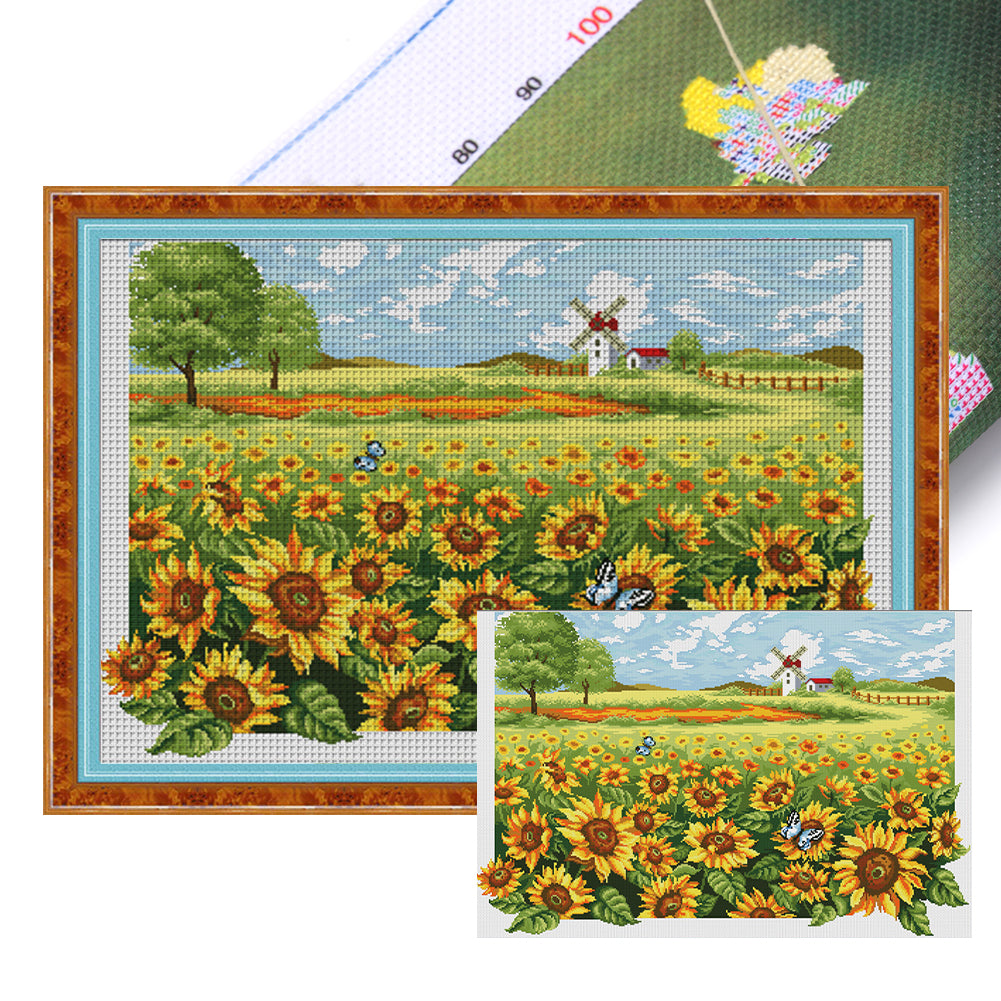 Sunflower Garden - 11CT Stamped Cross Stitch 92*66CM