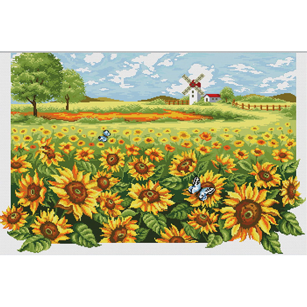 Sunflower Garden - 11CT Stamped Cross Stitch 92*66CM