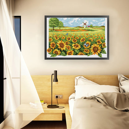 Sunflower Garden - 11CT Stamped Cross Stitch 92*66CM