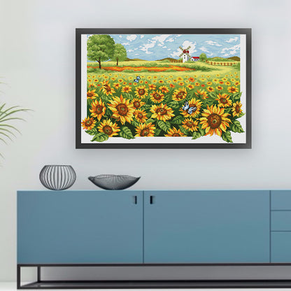 Sunflower Garden - 11CT Stamped Cross Stitch 92*66CM