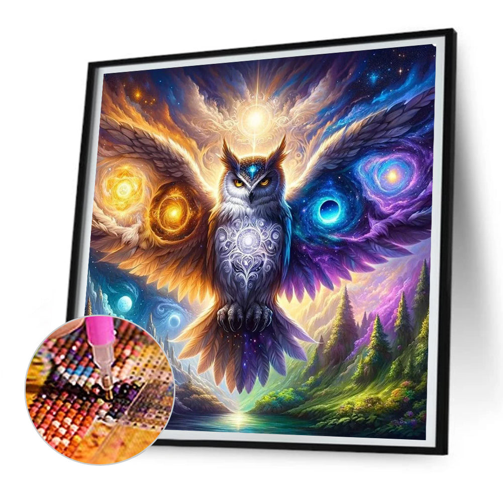 Flying Owl - Full Round Drill Diamond Painting 30*30CM