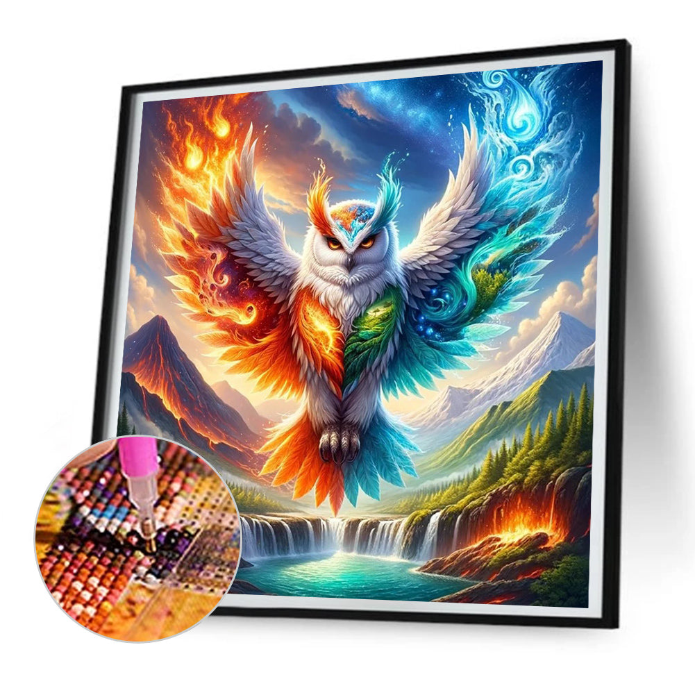 Flying Owl - Full Round Drill Diamond Painting 30*30CM