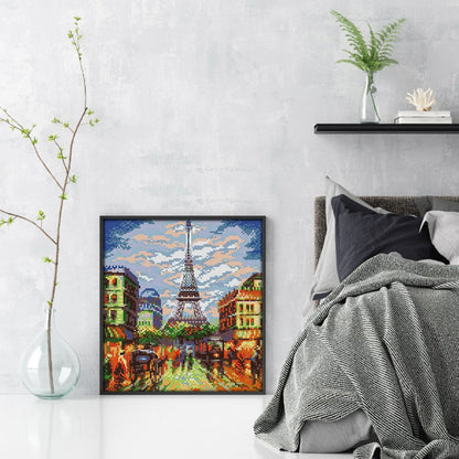 Paris Scenery - 14CT Stamped Cross Stitch 26*29CM(Joy Sunday)