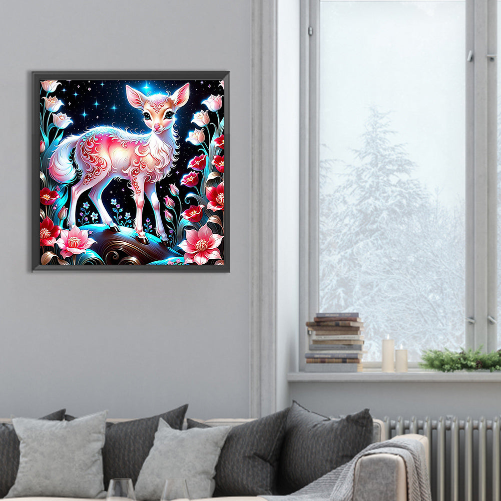 Glowing Deer - Full Round Drill Diamond Painting 30*30CM