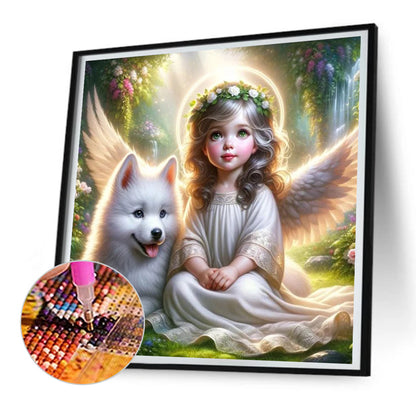 Angel And Wolf - Full Round Drill Diamond Painting 30*30CM