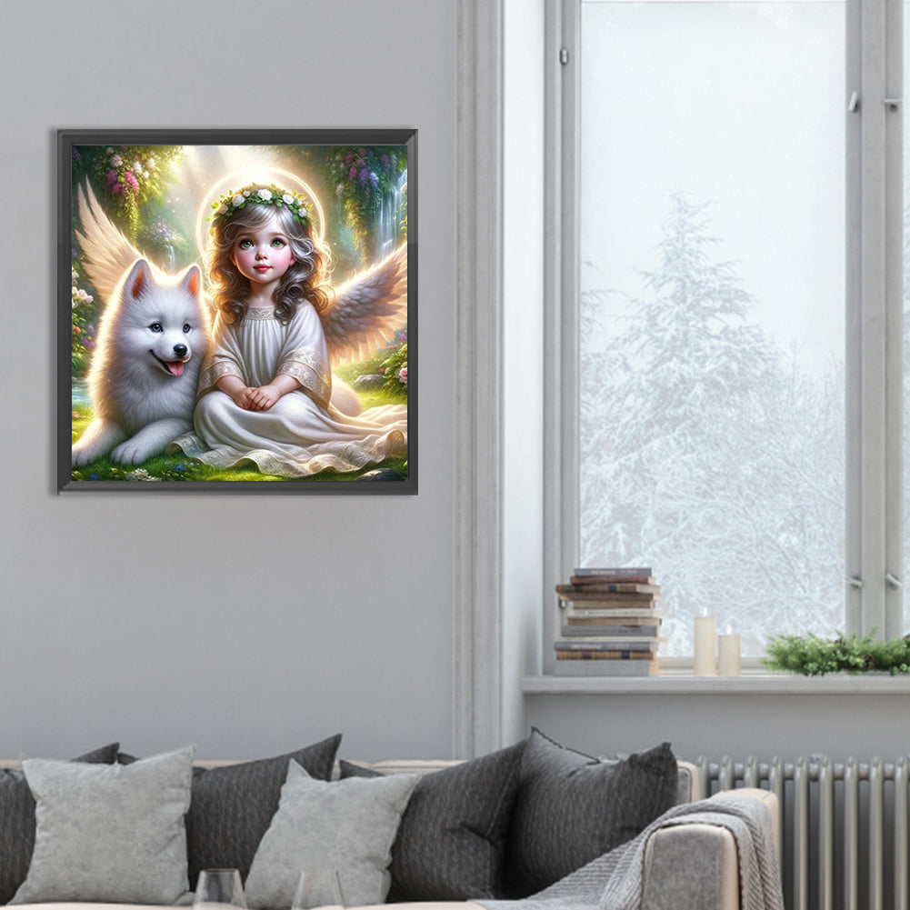 Angel And Wolf - Full Round Drill Diamond Painting 30*30CM