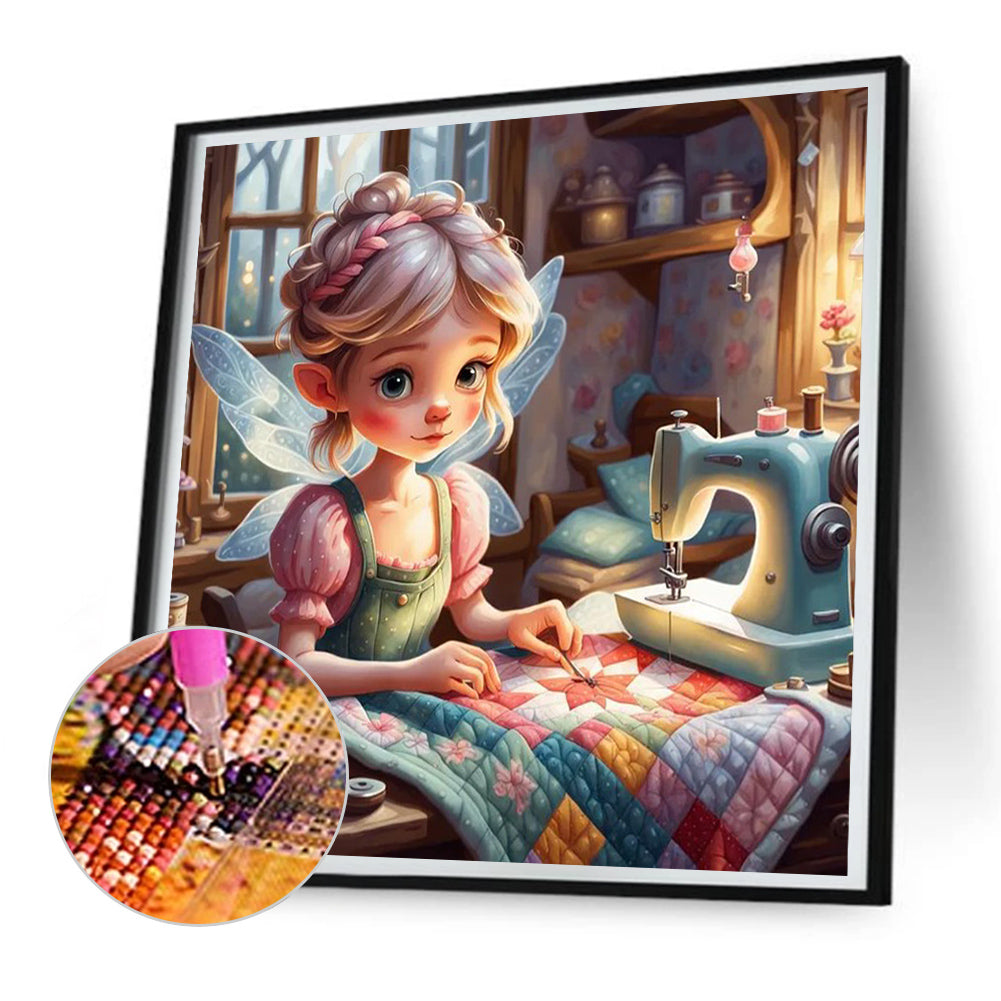 Sewing Angel - Full Round Drill Diamond Painting 30*30CM