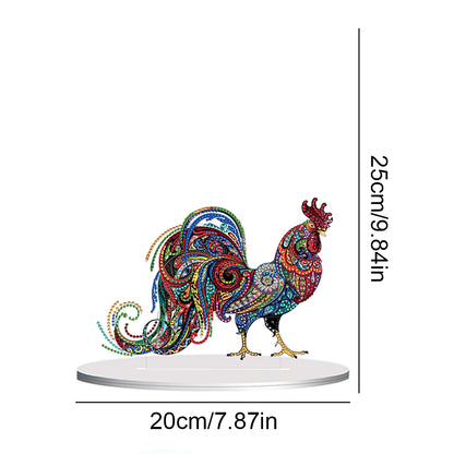 Diamond Painting Desktop Ornament Kit for Office Desktop Decor 20x25cm (Rooster)