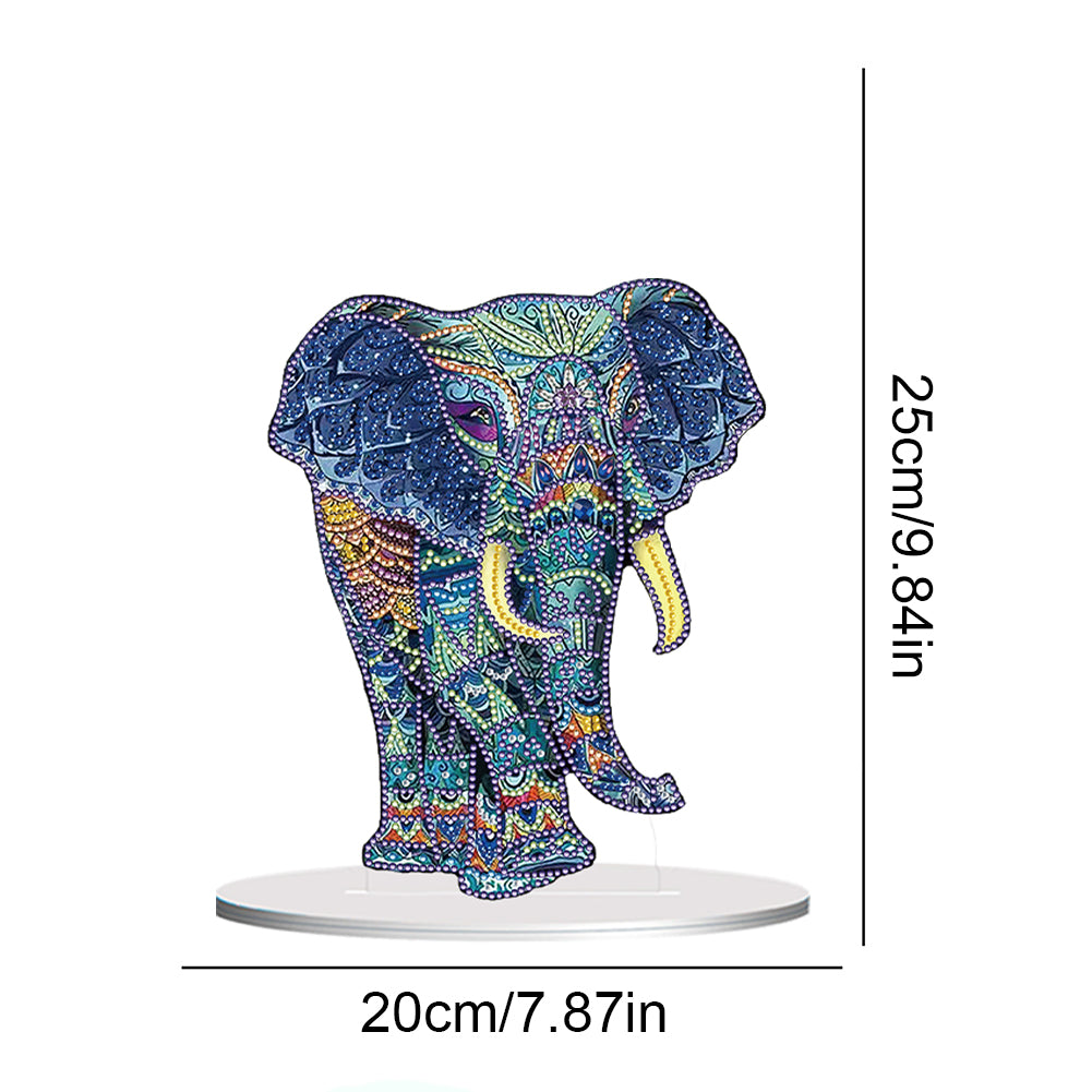 Diamond Painting Desktop Ornament Kit for Office Desktop Decor 20x25cm(Elephant)