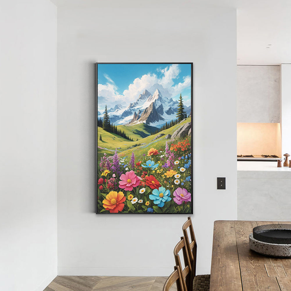 Beautiful Scenery Of Mountains And Rivers - Full Round Drill Diamond Painting 40*60CM