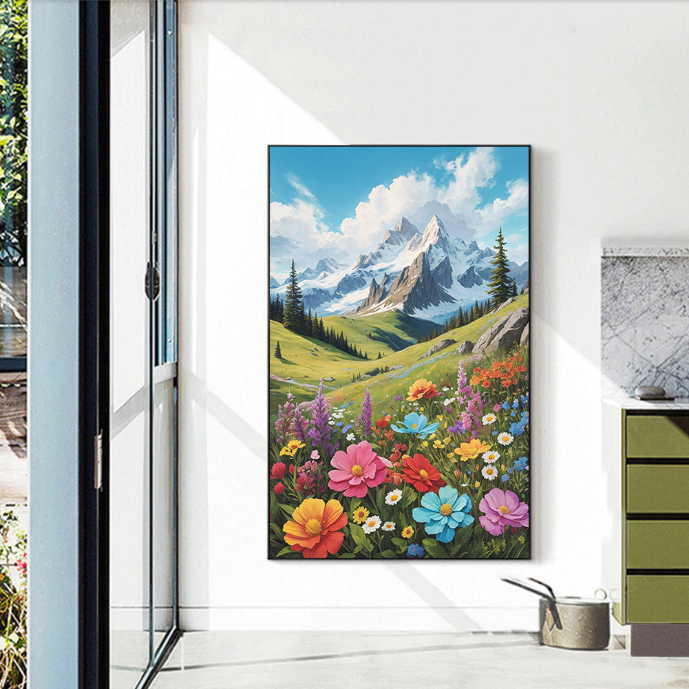 Beautiful Scenery Of Mountains And Rivers - Full Round Drill Diamond Painting 40*60CM