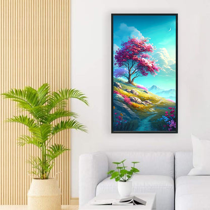 Mountain Wild Flowers And Trees - Full Round Drill Diamond Painting 40*70CM