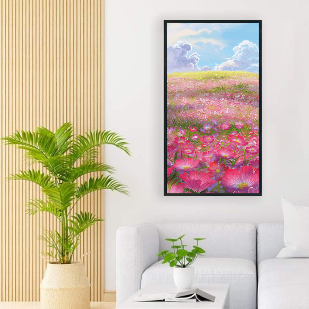 Mountain Wild Flowers And Trees - Full Round Drill Diamond Painting 40*70CM