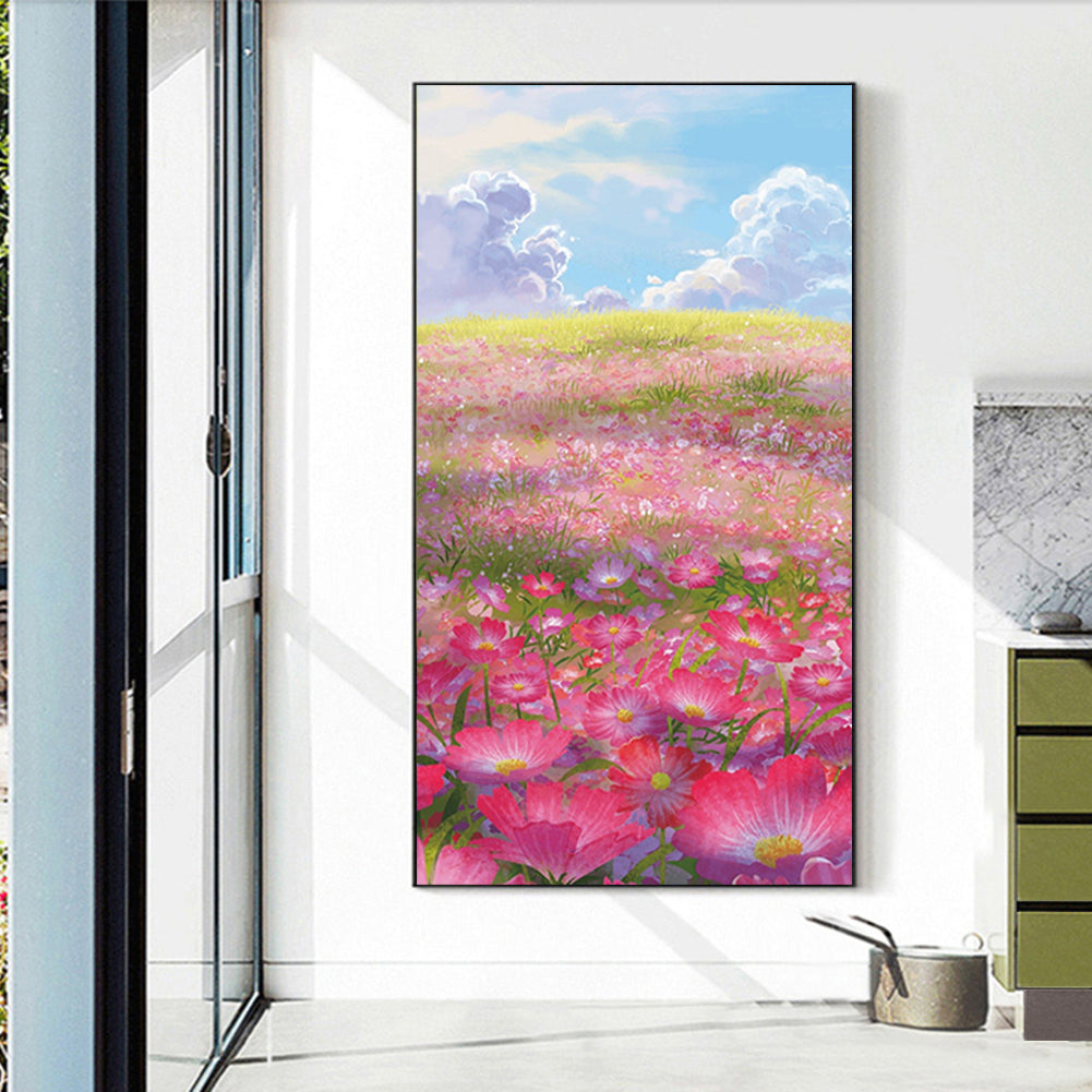 Mountain Wild Flowers And Trees - Full Round Drill Diamond Painting 40*70CM