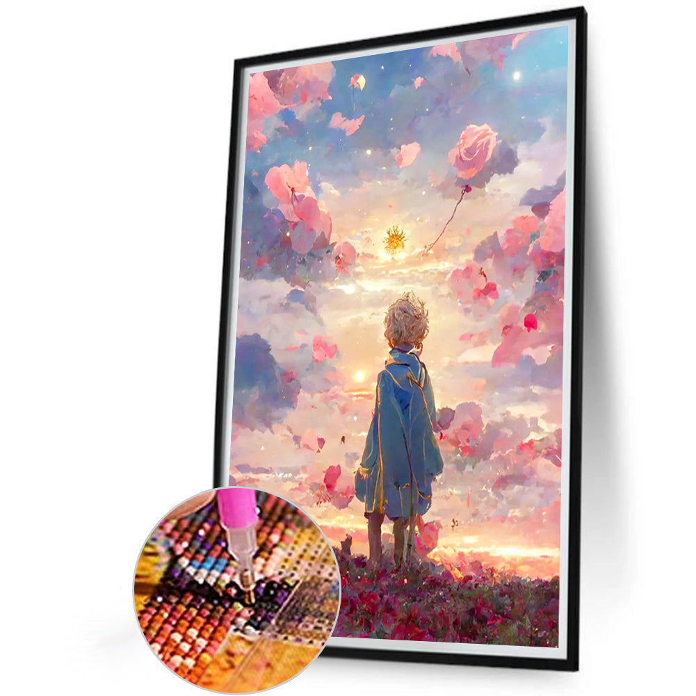 The Little Prince And The Rose Field - Full Round Drill Diamond Painting 40*60CM