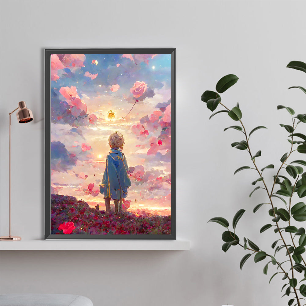 The Little Prince And The Rose Field - Full Round Drill Diamond Painting 40*60CM