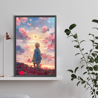 The Little Prince And The Rose Field - Full Round Drill Diamond Painting 40*60CM