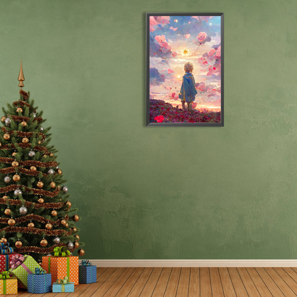 The Little Prince And The Rose Field - Full Round Drill Diamond Painting 40*60CM