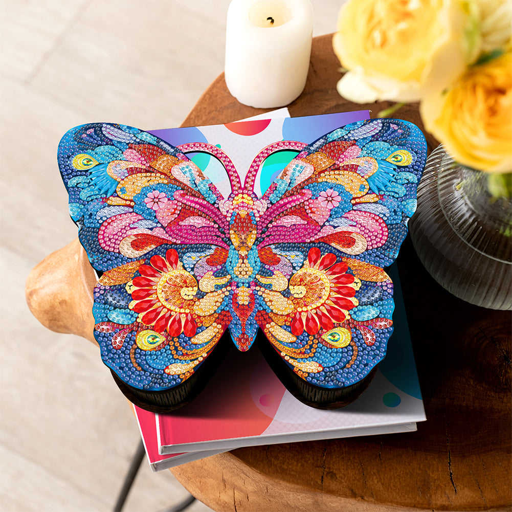 Wood DIY Diamond Painting Jewelry Organizer Box Kit for Adults Kids (Butterfly)